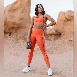 Zyia burnt orange ribbed premium set